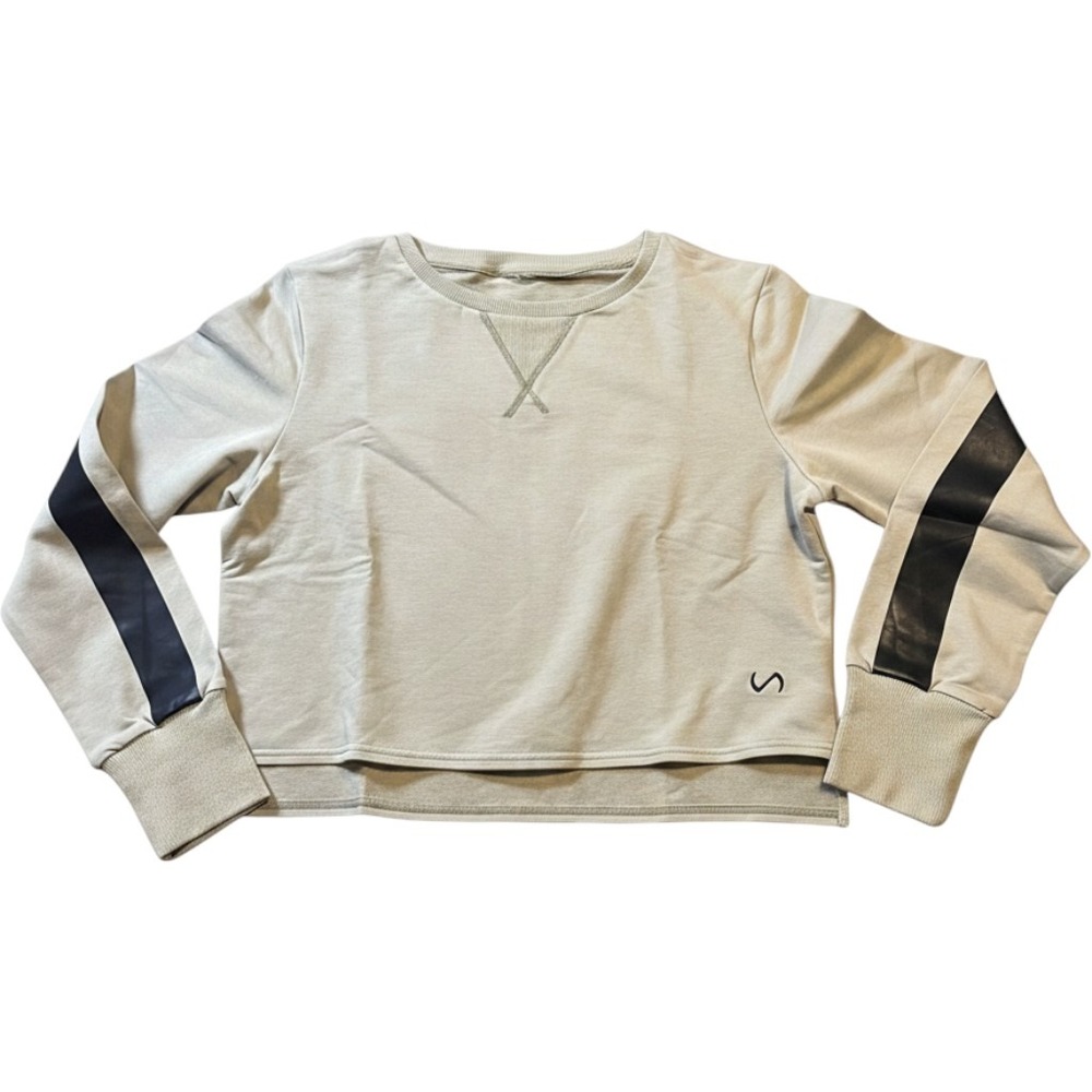 TLF Ace Pullover Womens Large Fig Gray Cropped Sweatshirt 34017-0000-223-L NWT